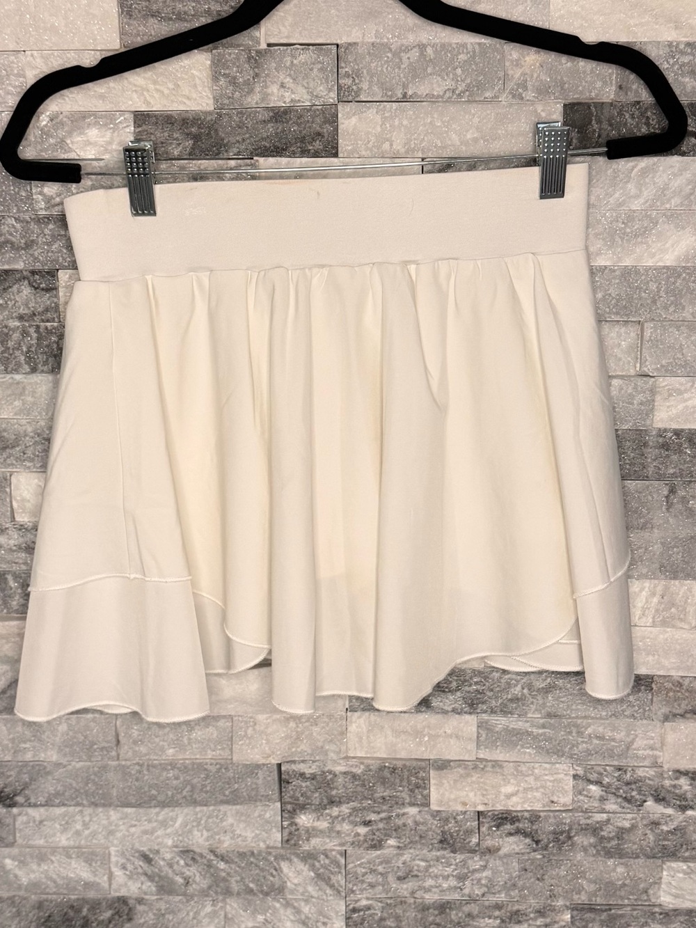 Women's Cream Flared Skater Mini Skirt